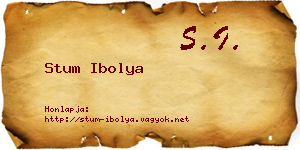 Stum Ibolya névjegykártya